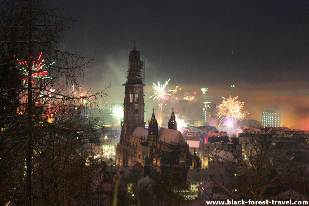 New Year's fireworks in Freiburg